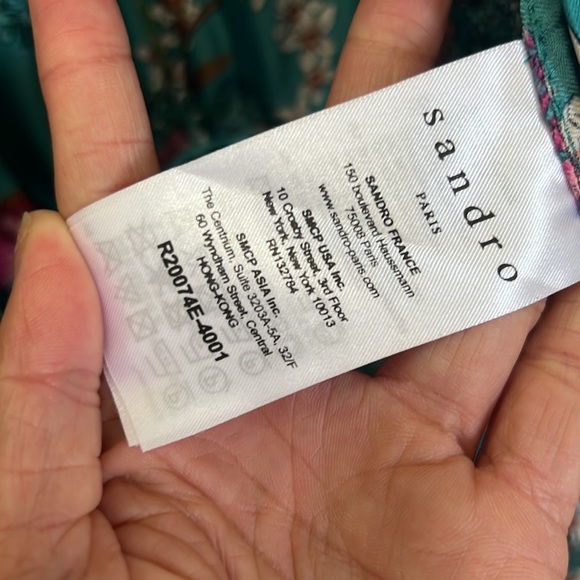 Sandro Paris Hibiscus 🌺 Silk Dress Kimono style like new - Picture 5 of 8